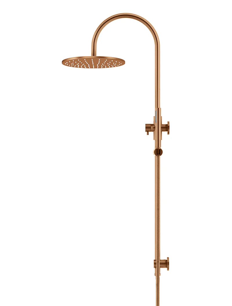 Round Gooseneck Shower Set with 300mm rose, Single-Function Hand Shower - Lustre Bronze - Image 3