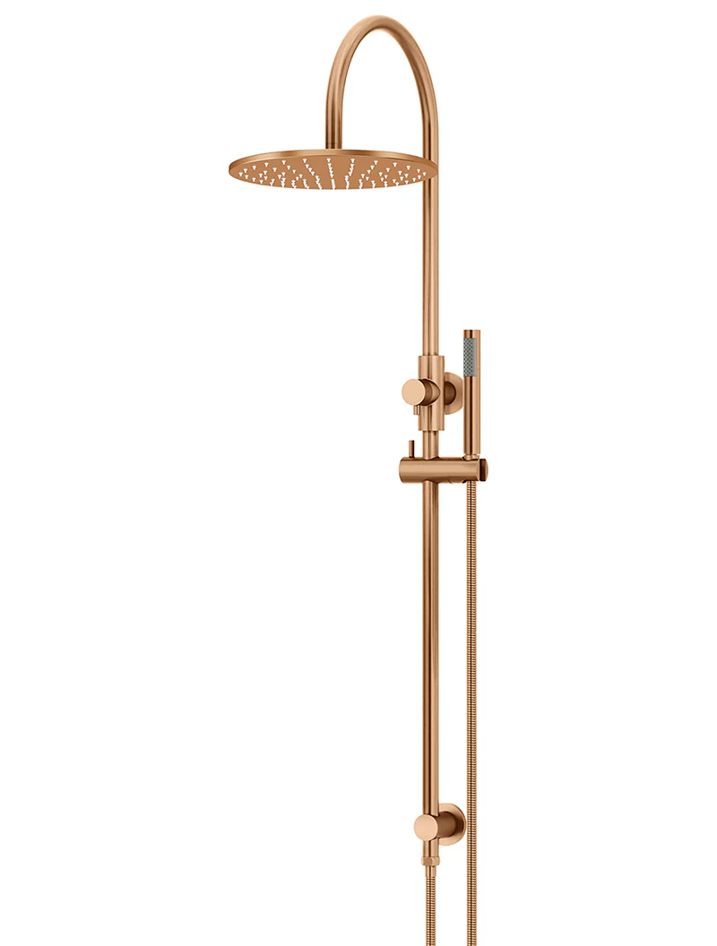 Round Gooseneck Shower Set with 300mm rose, Single-Function Hand Shower - Lustre Bronze - Image 5