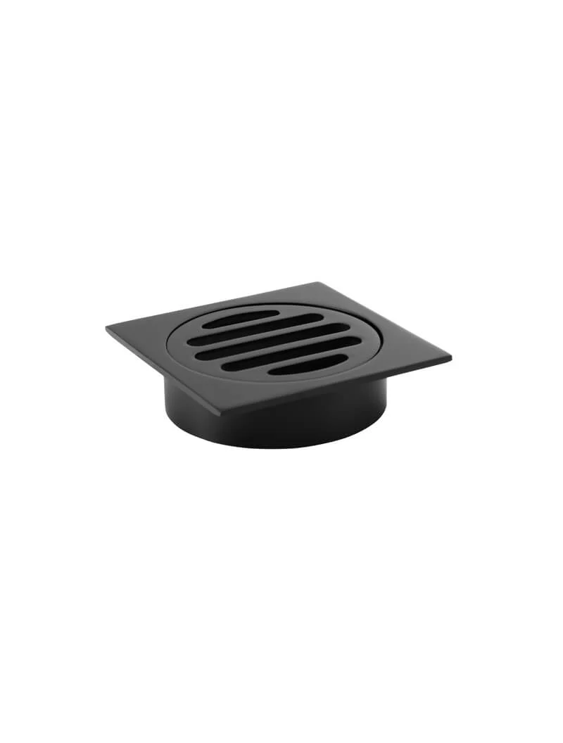 Square Floor Grate Shower Drain 80mm outlet - Matte Black - Image 3