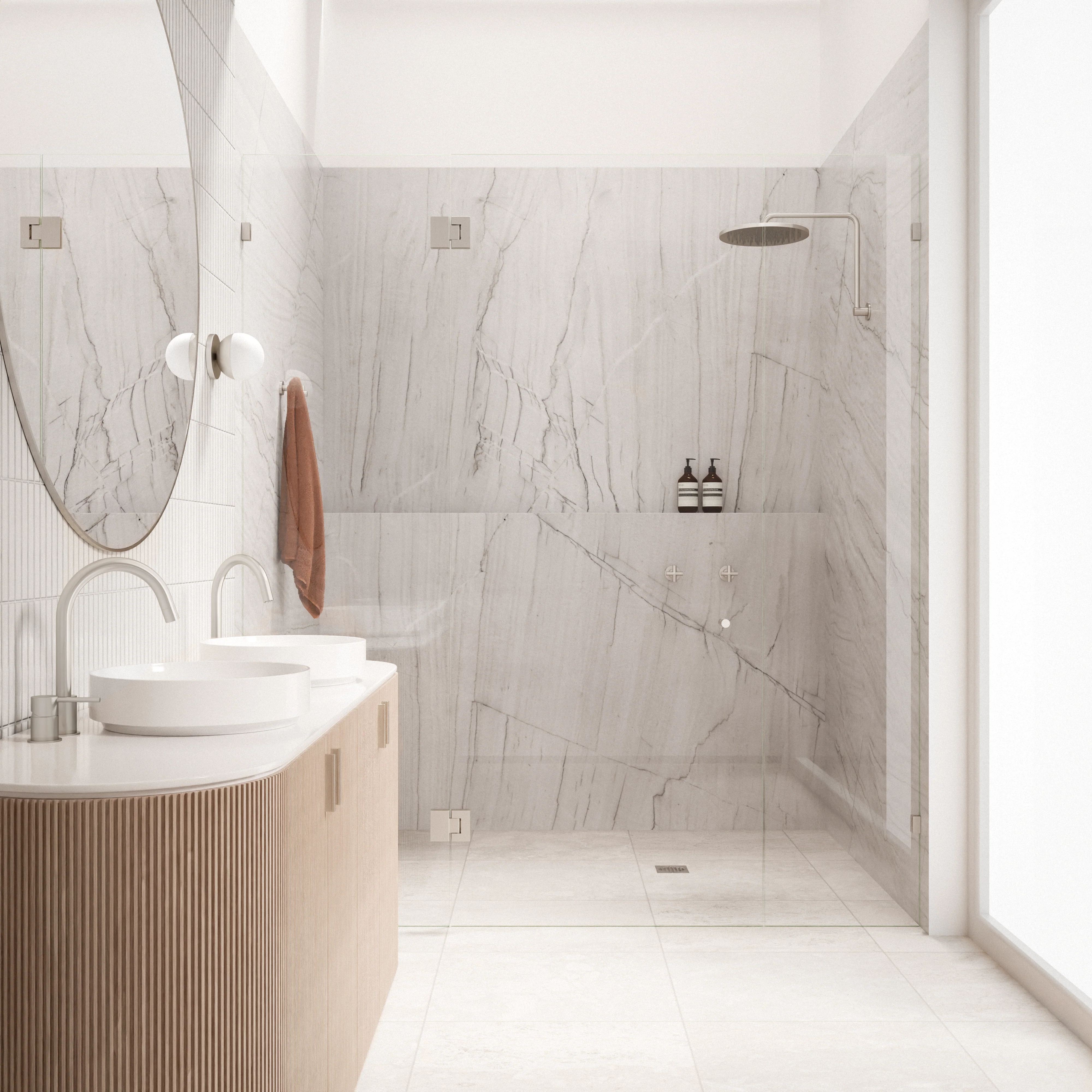 Glass to Glass Shower Door Hinge - PVD Brushed Nickel - Image 5