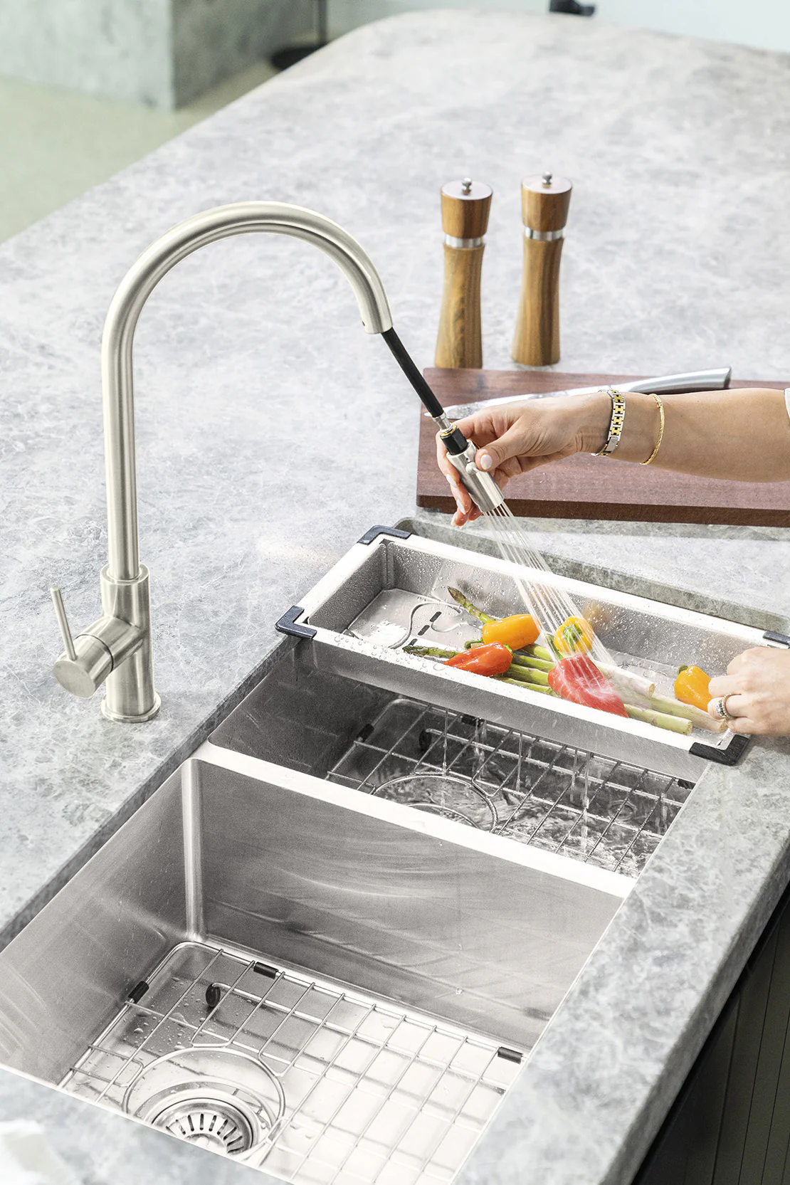 Lavello Kitchen Sink Colander - PVD Brushed Nickel - Image 6