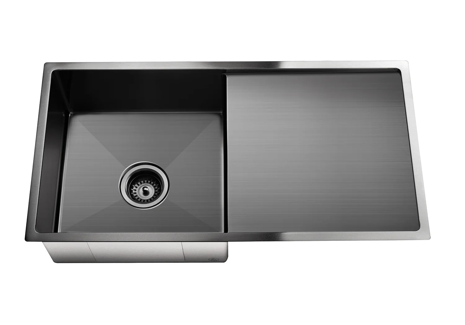 Lavello Kitchen Sink - Single Bowl & Drainboard 840 x 440 - PVD Gunmetal Black - Image 3