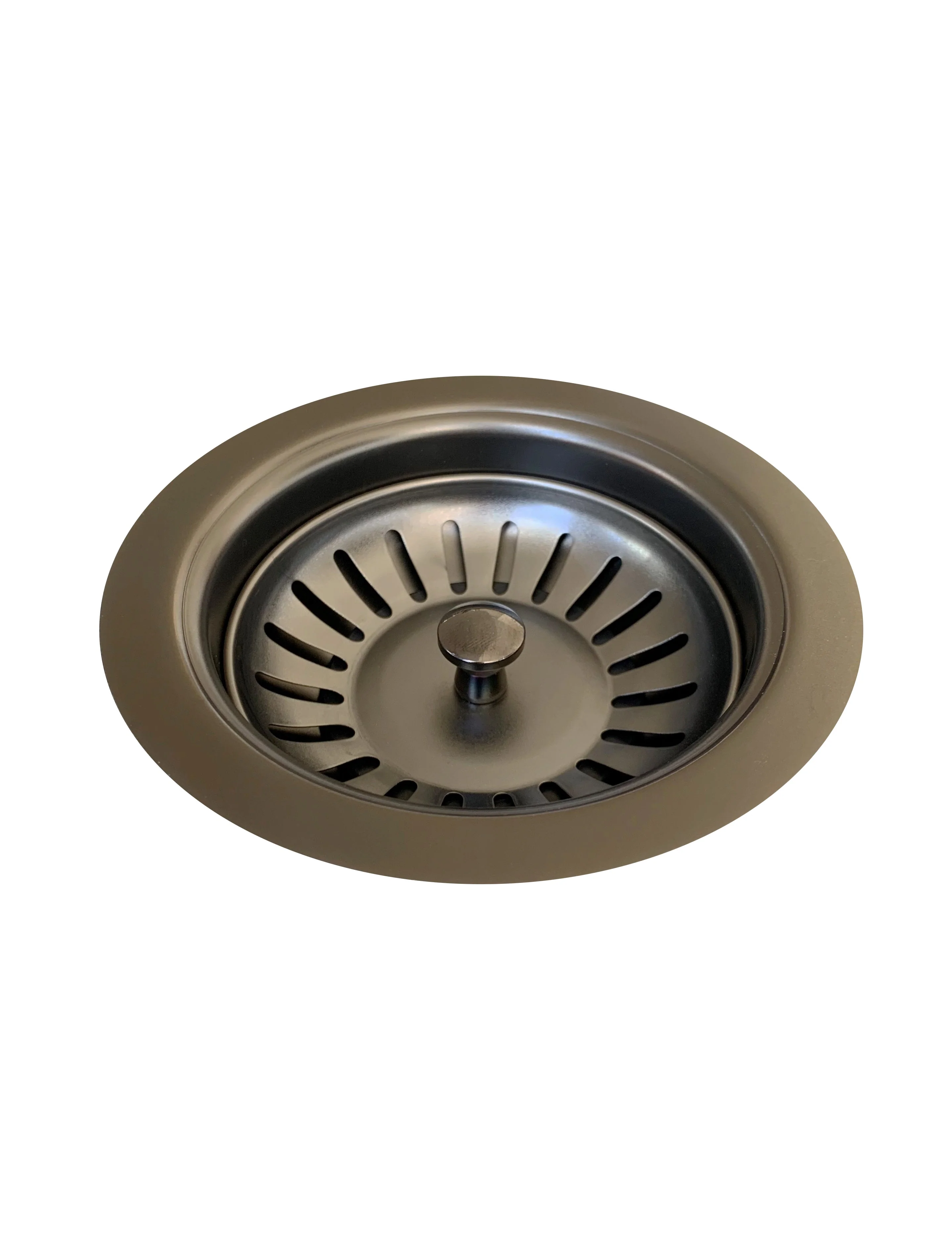 Lavello Sink Strainer and Waste Plug Basket with Stopper - PVD Gunmetal Black