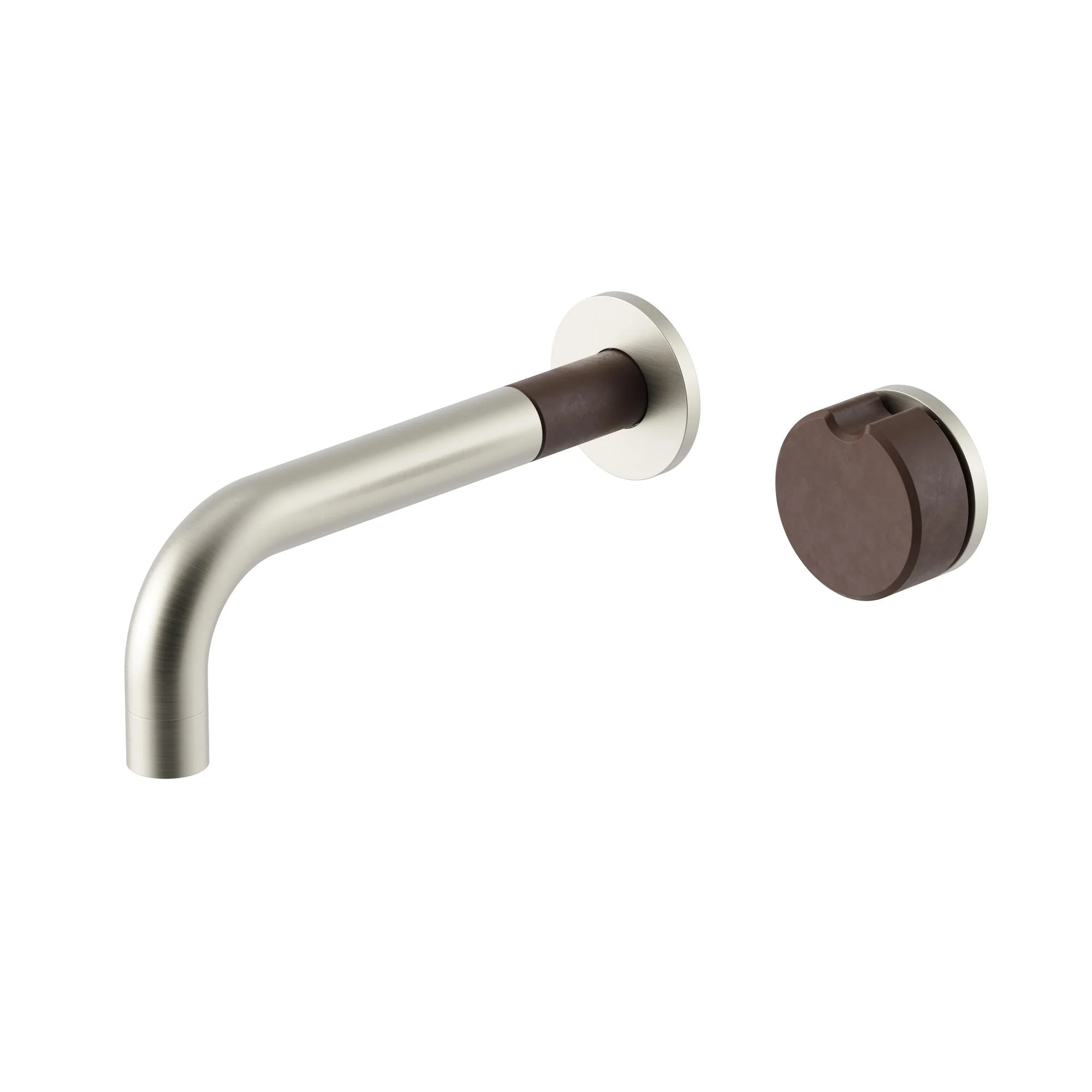 Meir X Nood Co. Alchemy Series Progressive Wall Mixer Set - Brushed Nickel x Slate