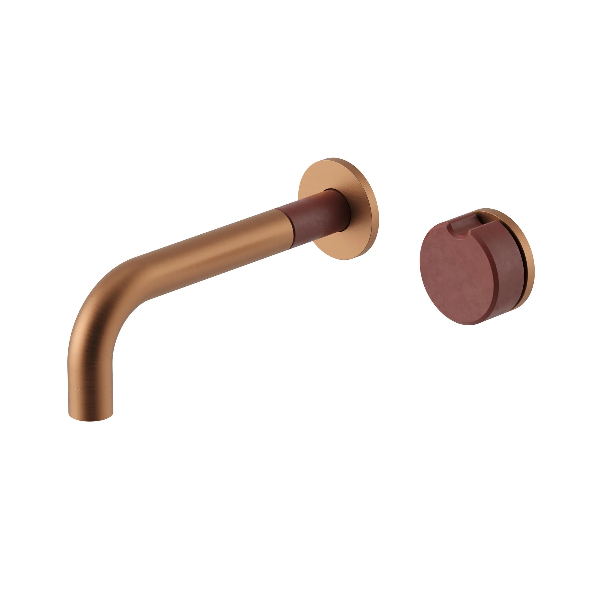 Meir X Nood Co. Alchemy Series Progressive Wall Mixer Set - Lustre Bronze x Clay