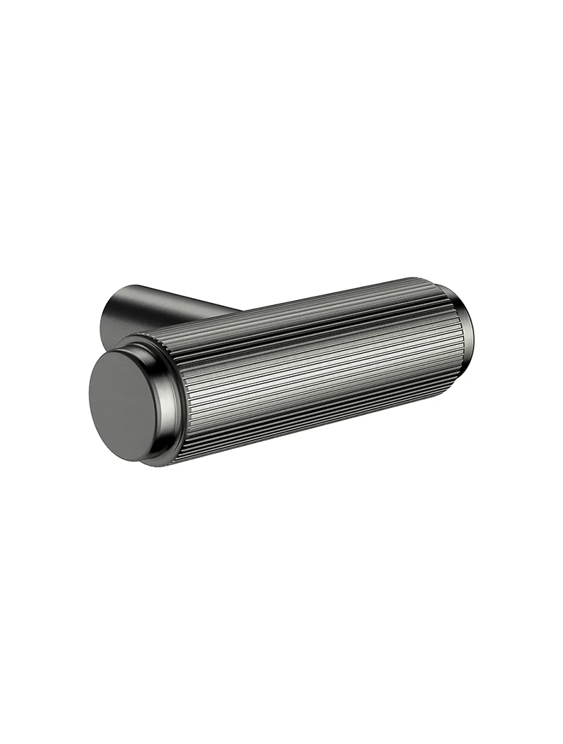 Öppen T-Pull Cabinet Handle (Linear Knurled) - Shadow Gunmetal - Image 5