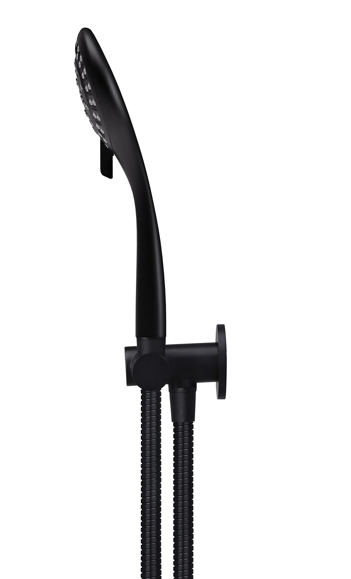 Round Hand Shower on Swivel Bracket - Matte Black - Image 2