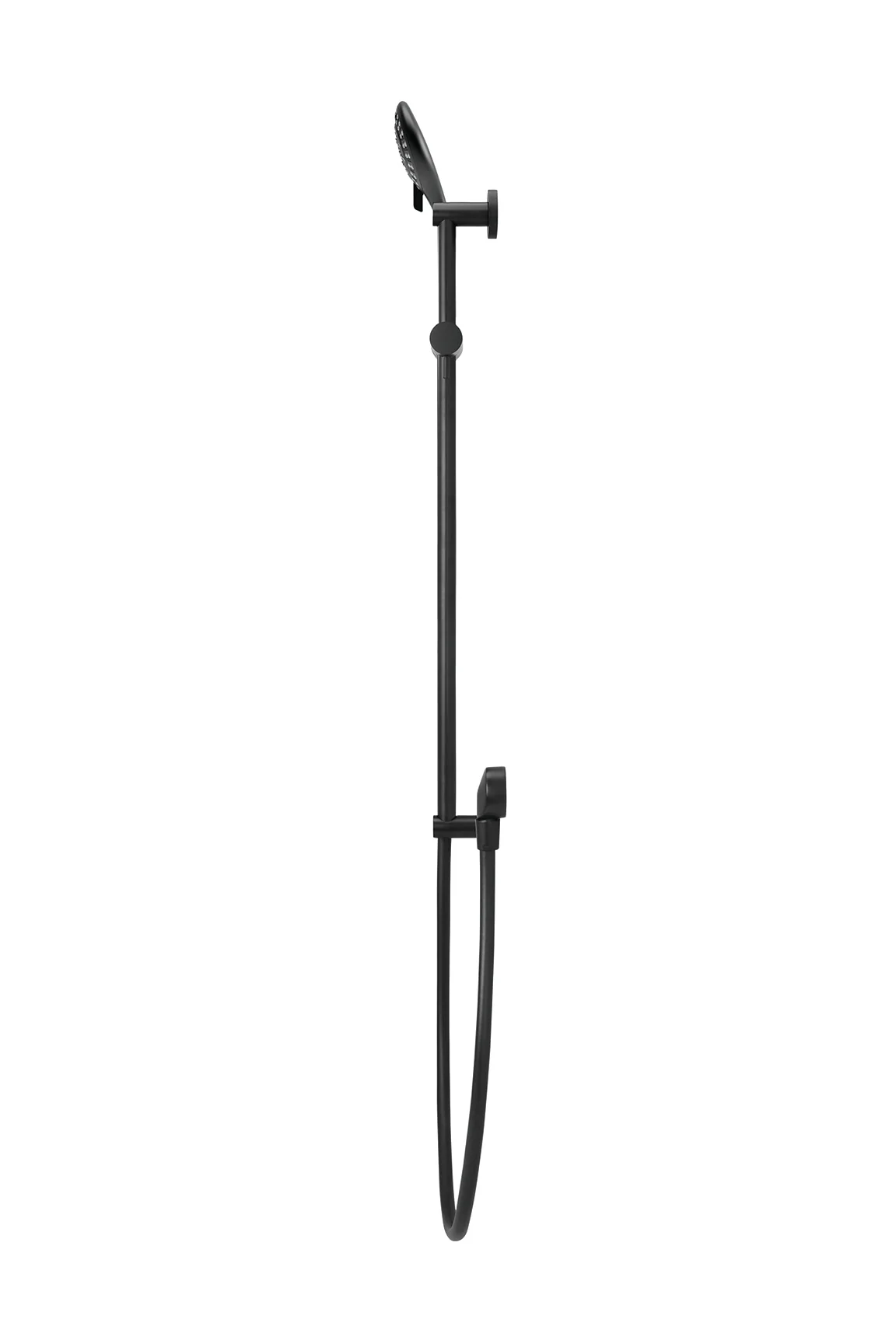 Round Three Function Hand Shower on Rail Column - Matte Black - Image 3