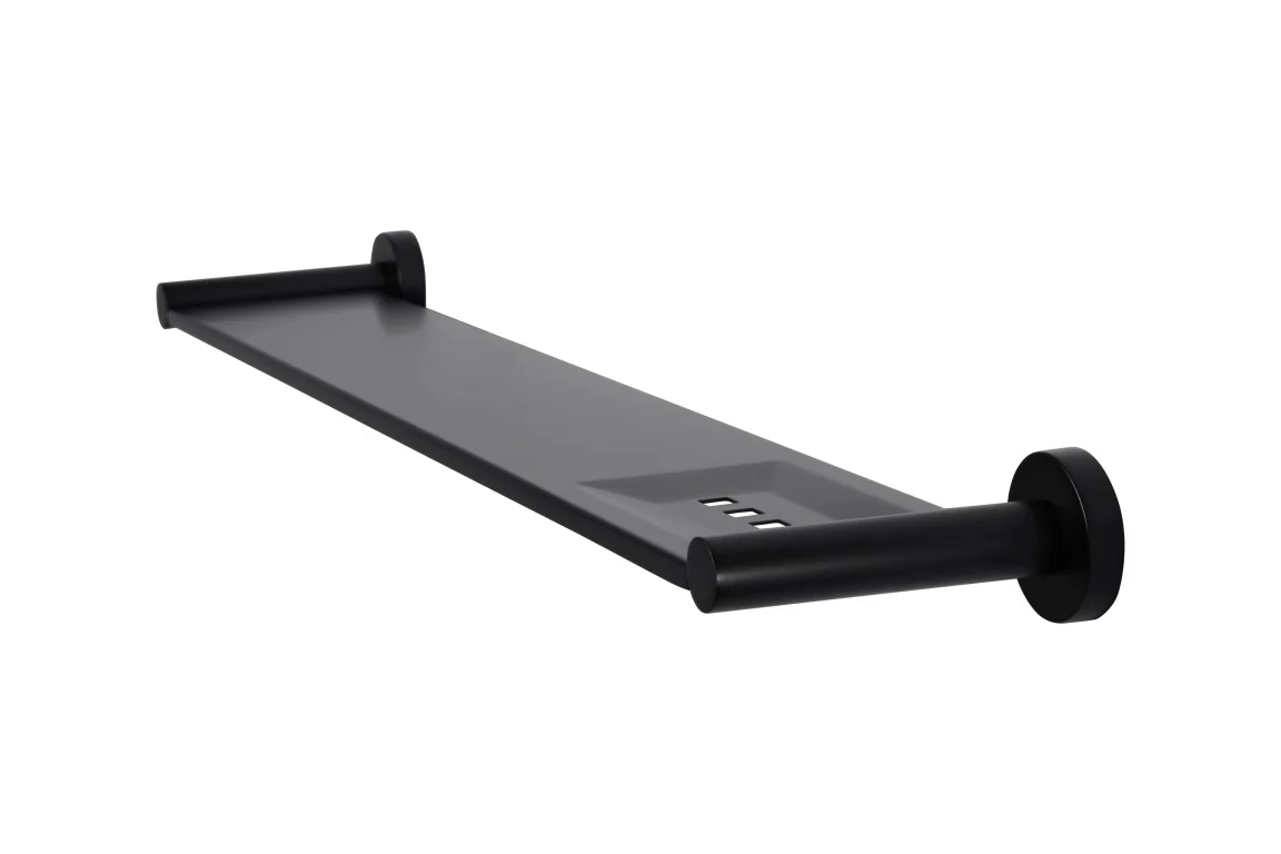 Round Bathroom Shelf - Matte Black - Image 7