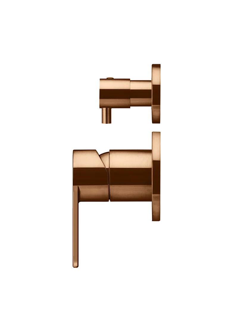 Round Diverter Mixer Paddle Handle Trim Kit (In-wall Body Not Included) - Lustre Bronze - Image 2