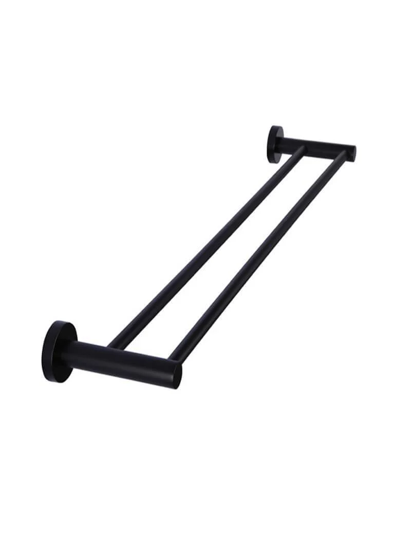 Round Double Towel Rail 900mm - Matte Black - Image 3