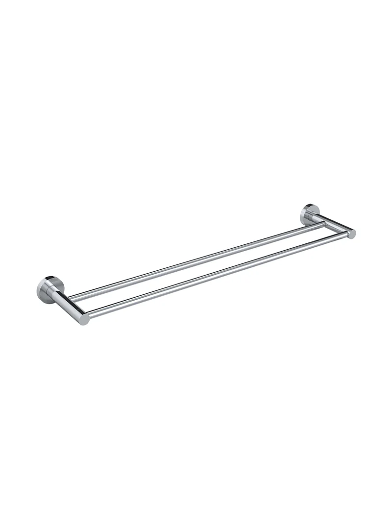 Round Double Towel Rail 600mm - Polished Chrome - Image 3