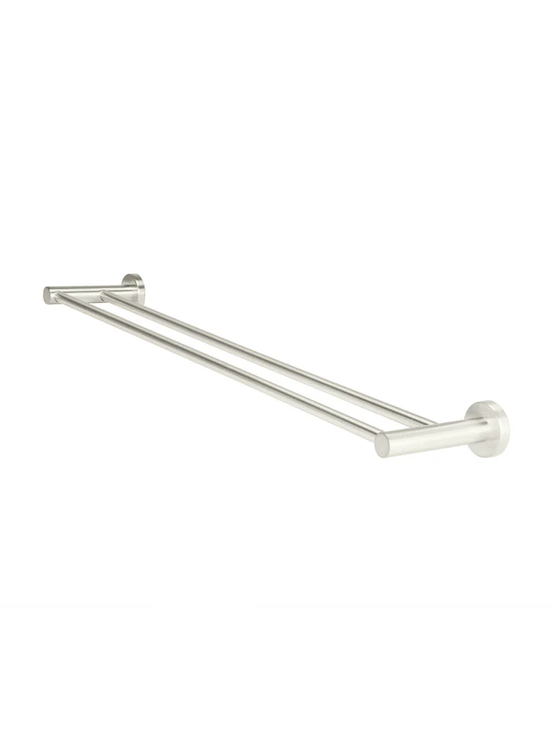 Round Double Towel Rail 600mm - PVD Brushed Nickel - Image 6