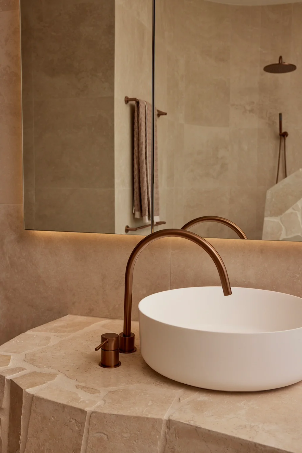 Round Gooseneck High-Rise Swivel Hob Spout - Lustre Bronze - Image 5