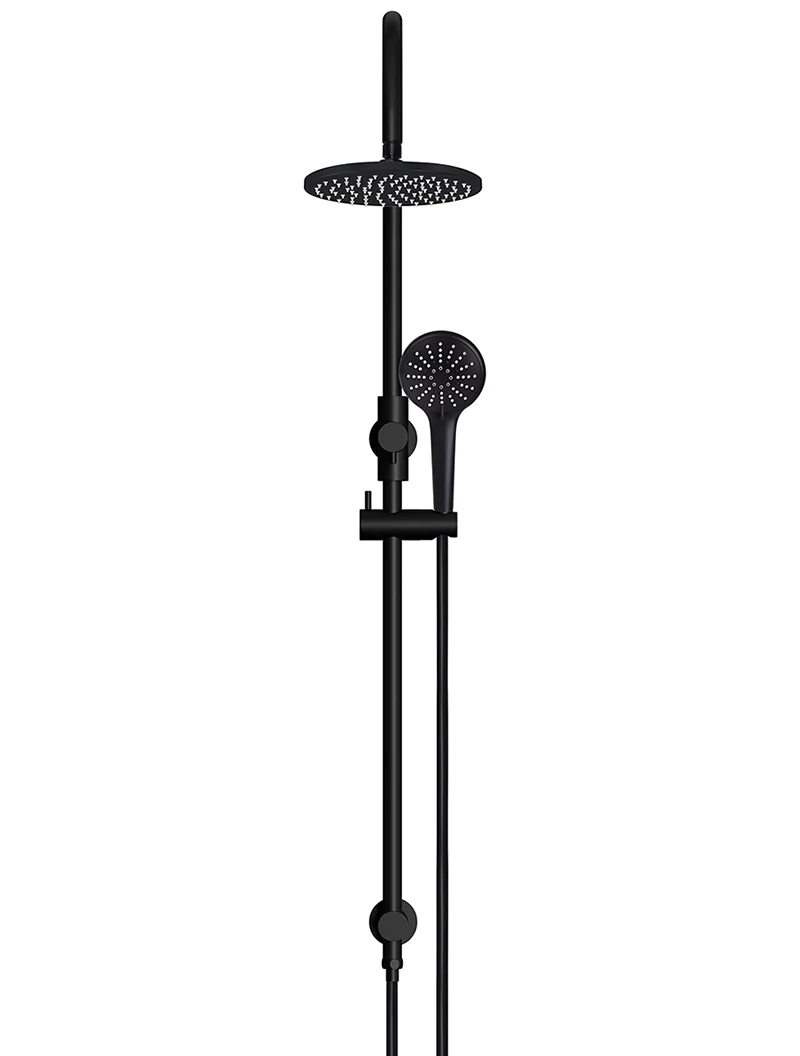 Round Gooseneck Shower Set with 200mm rose, Three-Function Hand Shower - Matte Black - Image 2