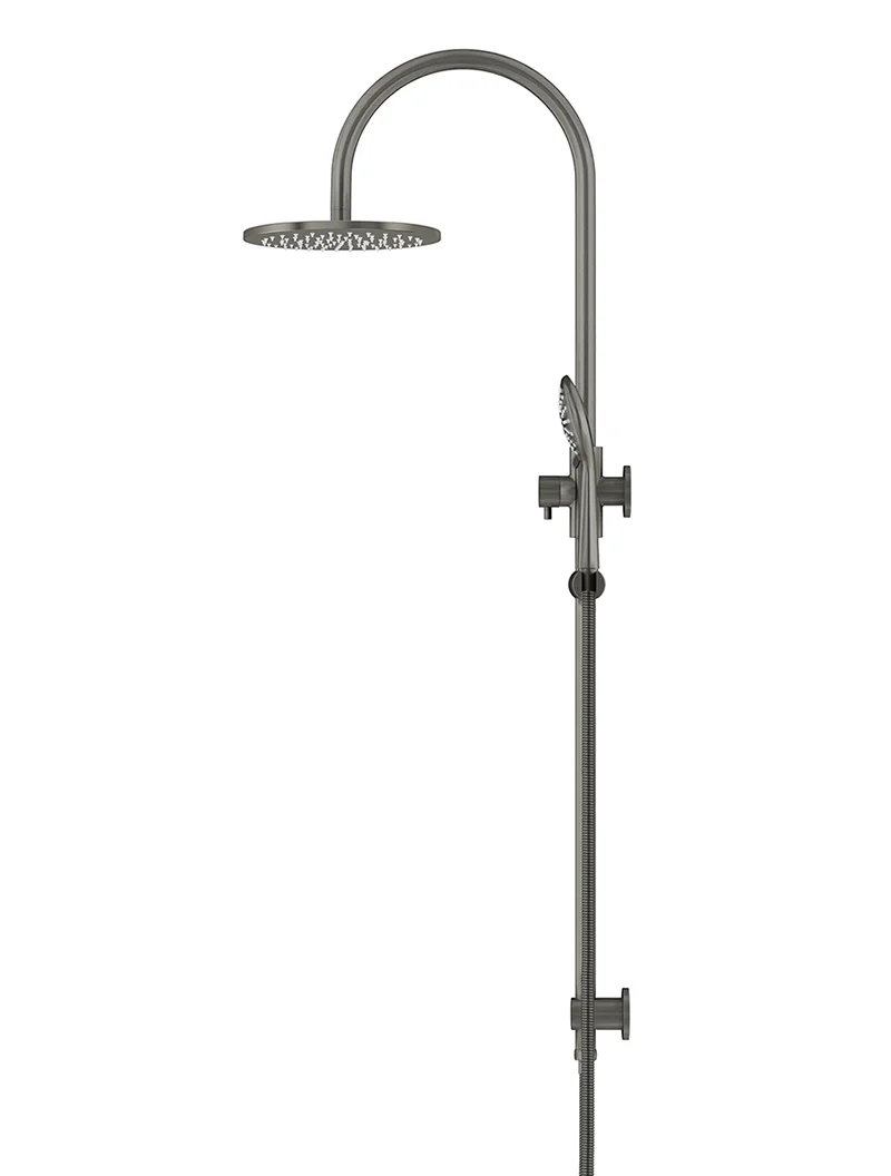 Round Gooseneck Shower Set with 200mm rose, Three-Function Hand Shower - Shadow Gunmetal - Image 3