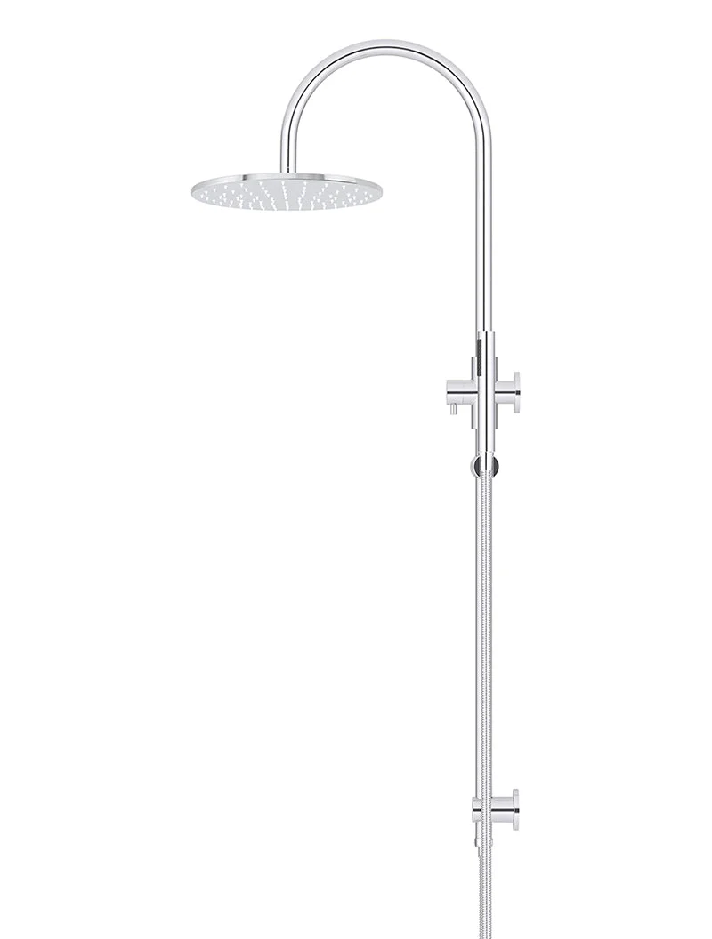 Round Gooseneck Shower Set with 300mm rose, Single-Function Hand Shower - Polished Chrome - Image 3