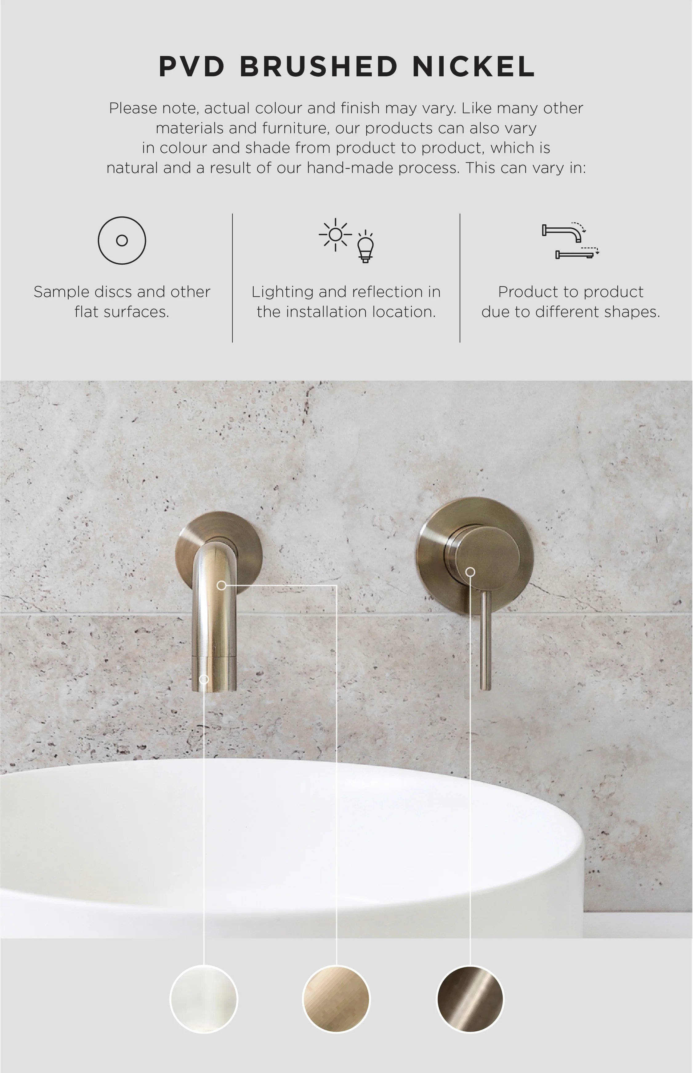 Round Gooseneck Shower Set with 300mm rose, Three-Function Hand Shower - PVD Brushed Nickel - Image 3