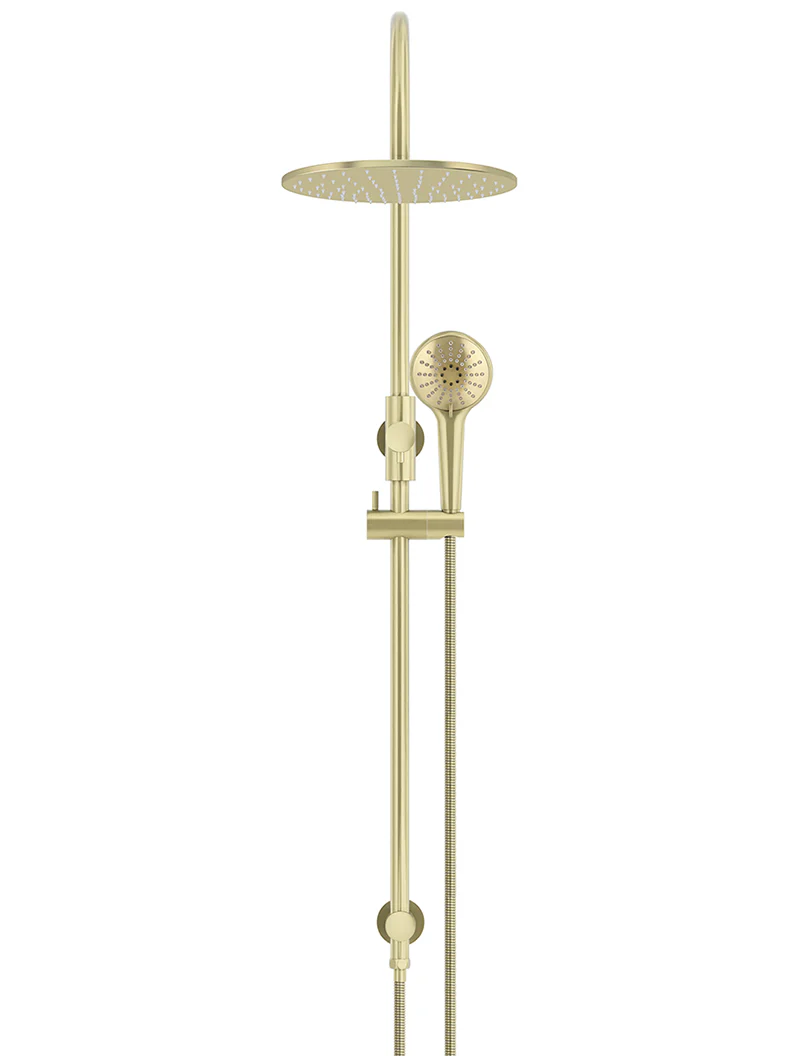 Round Gooseneck Shower Set with 300mm rose, Three-Function Hand Shower - PVD Tiger Bronze - Image 2