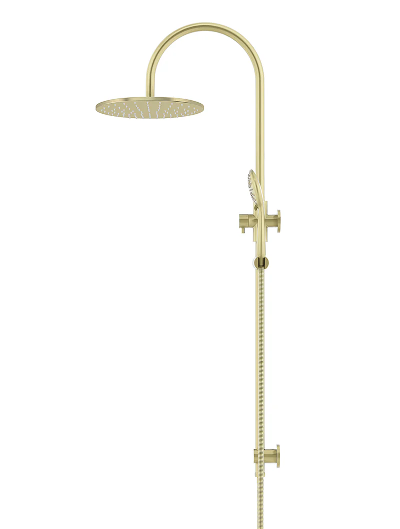 Round Gooseneck Shower Set with 300mm rose, Three-Function Hand Shower - PVD Tiger Bronze - Image 3