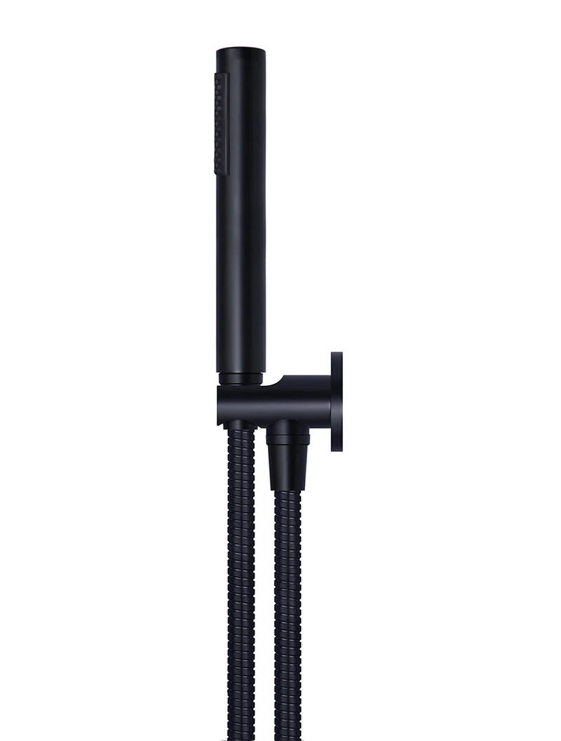 Round Hand Shower on Fixed Bracket - Matte Black - Image 3