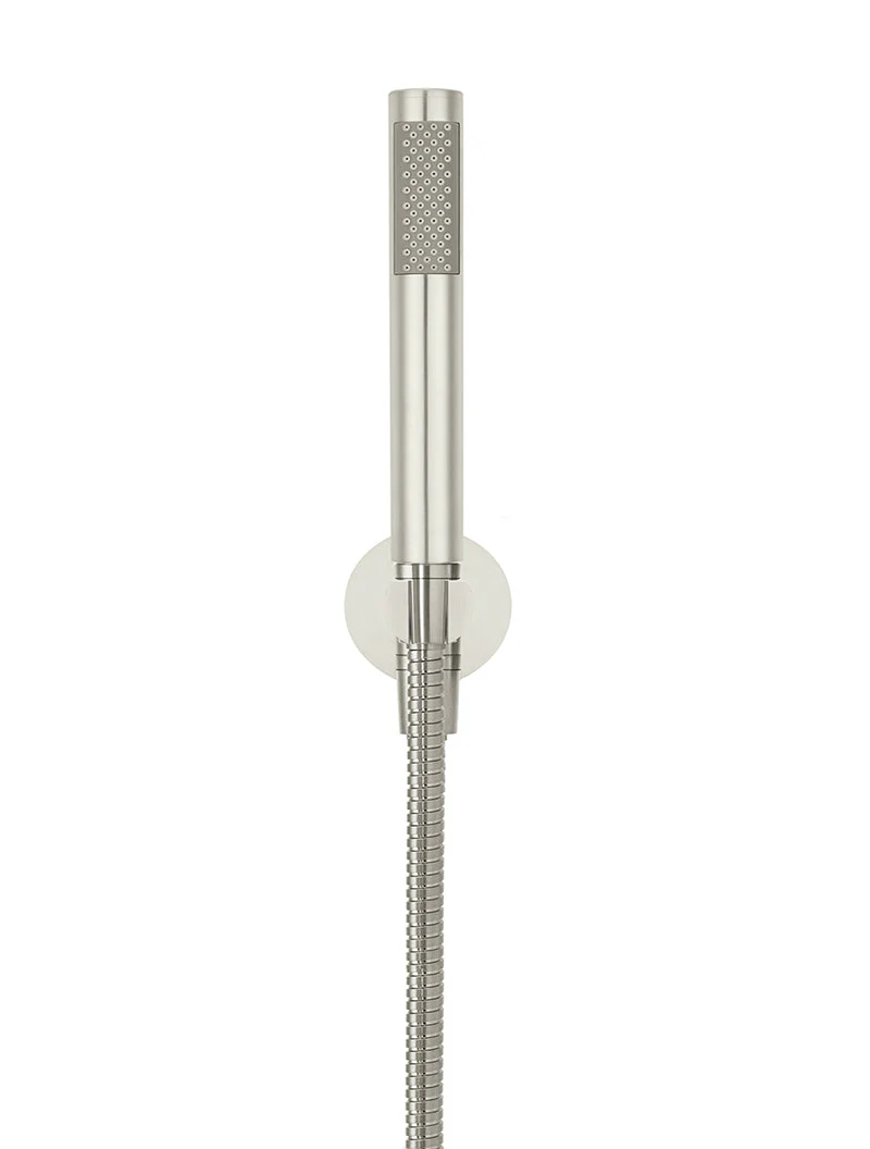 Round Hand Shower on Fixed Bracket - PVD Brushed Nickel - Image 2