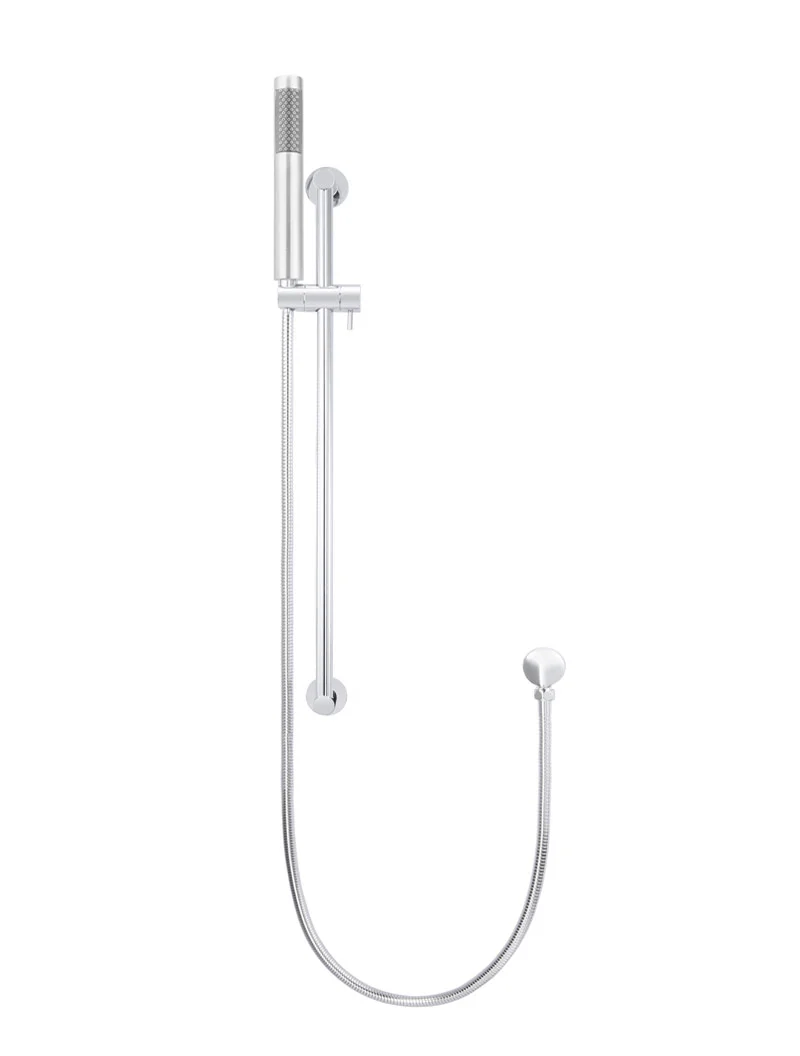 Round Hand Shower on Rail Column - Polished Chrome - Image 2