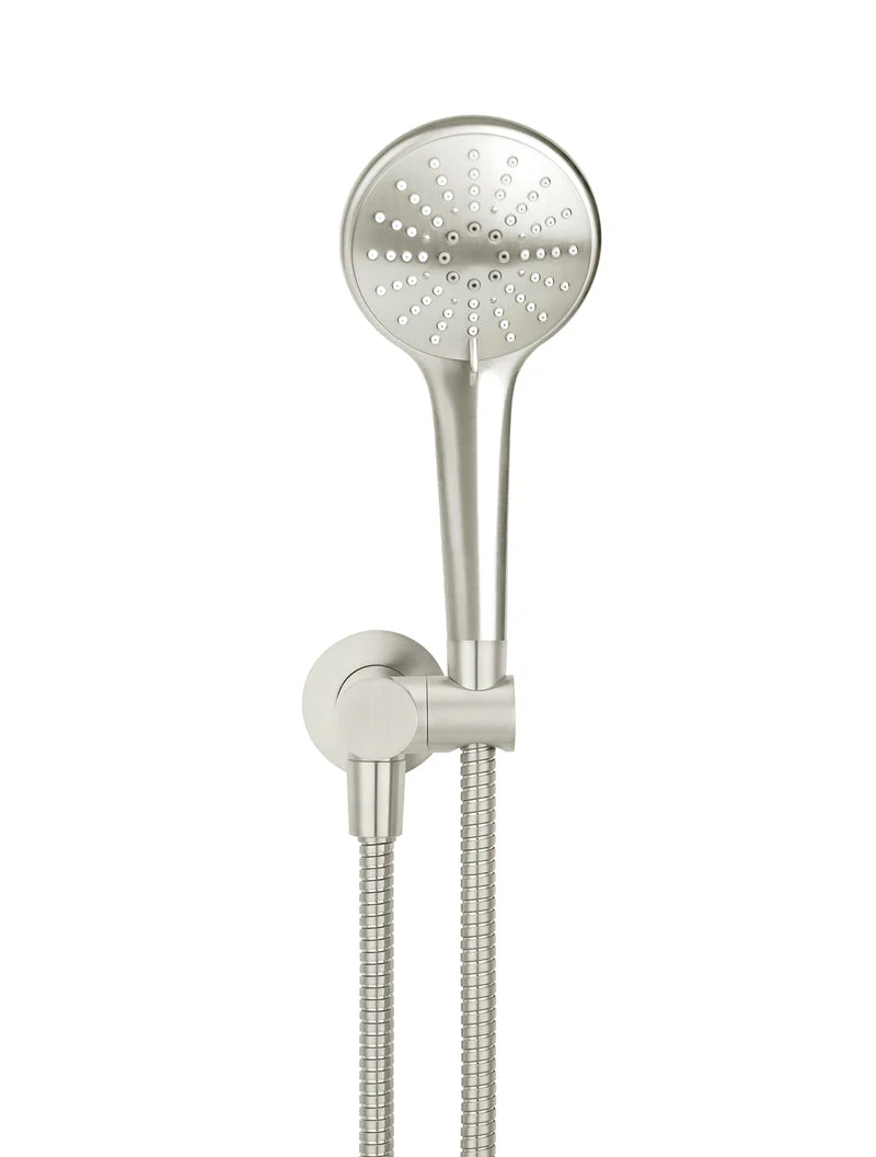 Round Hand Shower on Swivel Bracket - PVD Brushed Nickel - Image 2