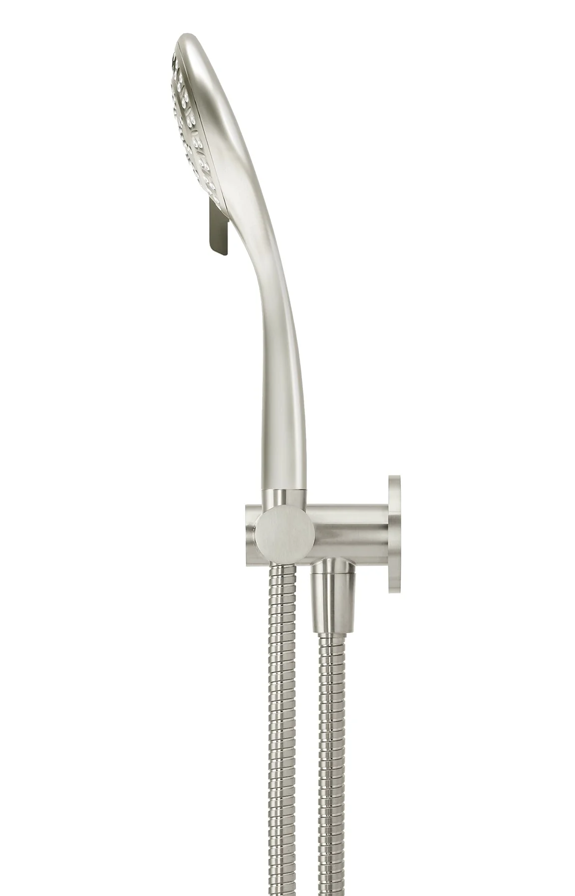 Round Hand Shower on Swivel Bracket - PVD Brushed Nickel - Image 3