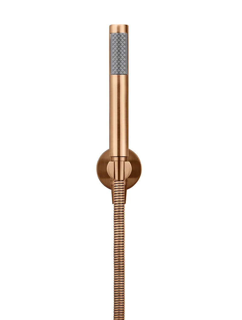 Round Hand Shower on Fixed Bracket - Lustre Bronze - Image 2