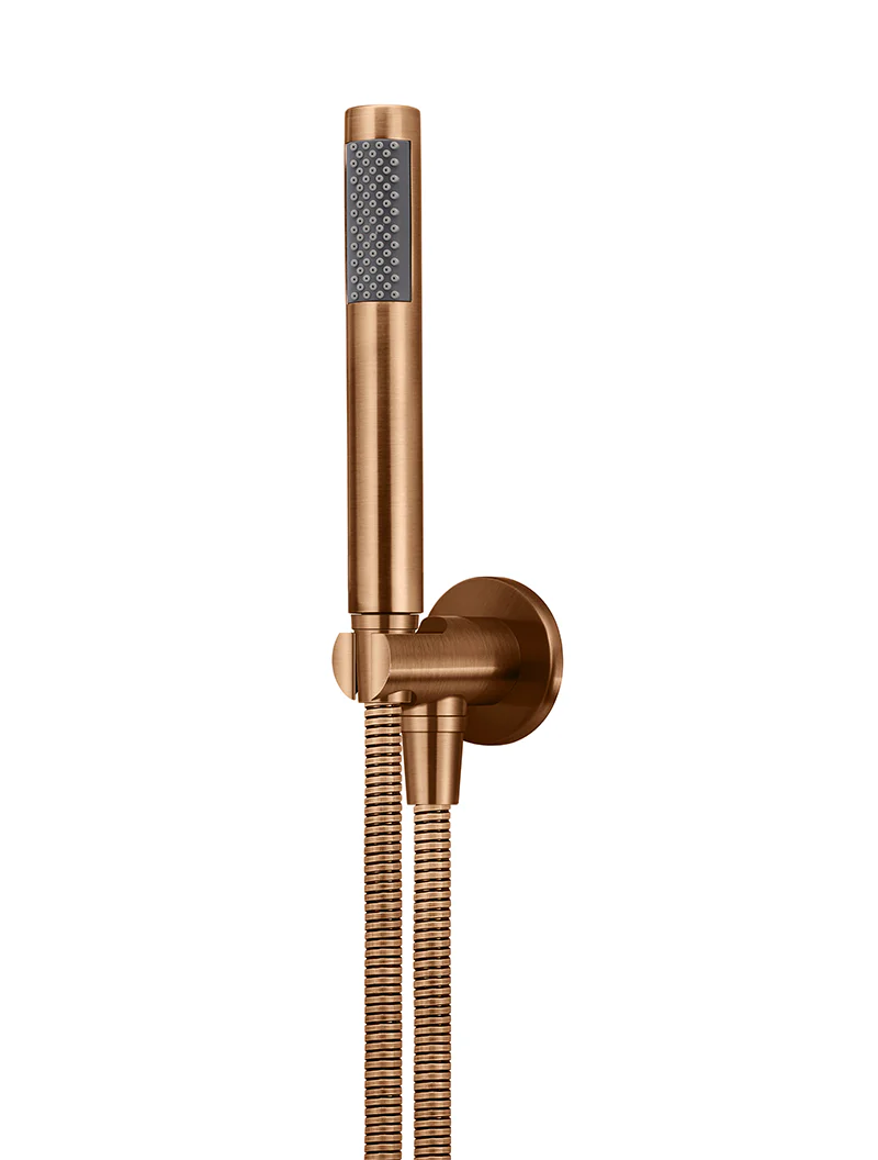 Round Hand Shower on Fixed Bracket - Lustre Bronze - Image 5