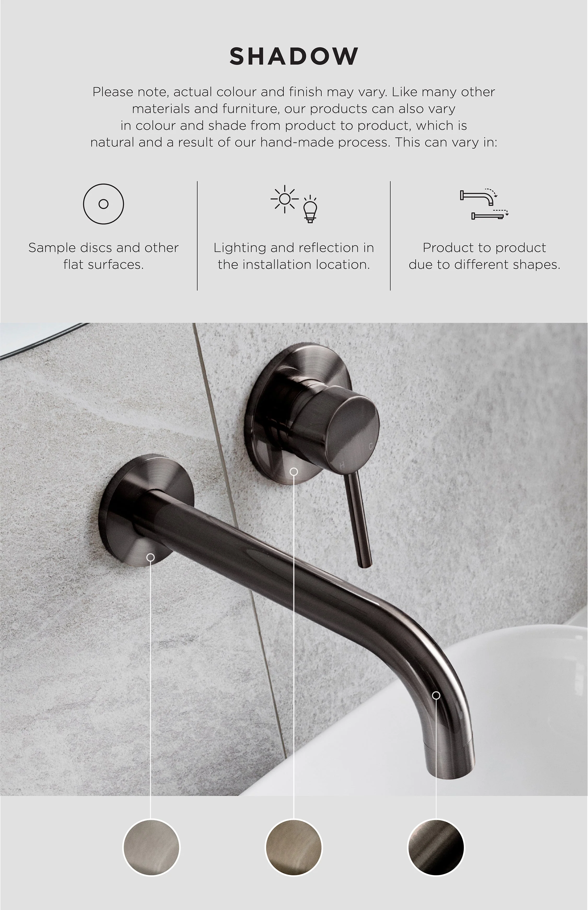 Round Hand Shower Single Function - Shadow Gunmetal - Image 2