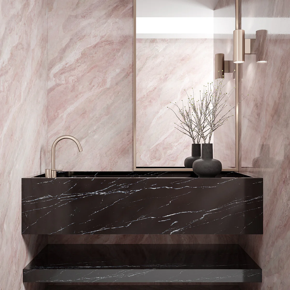 Round Hob Mounted Swivel Spout - Champagne - Image 5