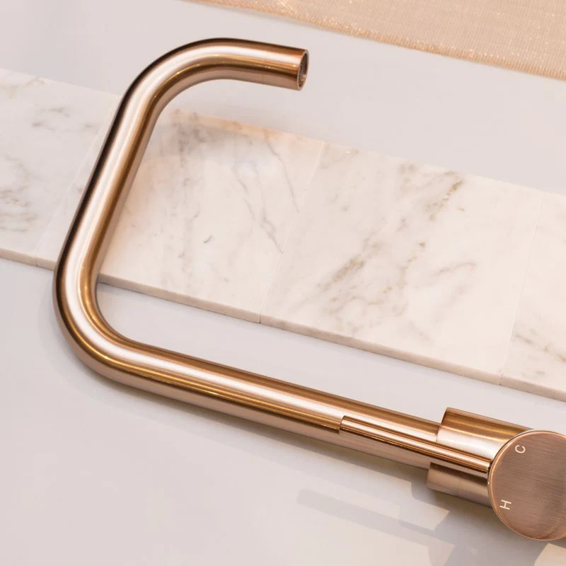 Round Kitchen Mixer Tap - Champagne - Image 8