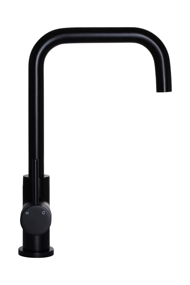 Round Kitchen Mixer Tap - Matte Black - Image 3