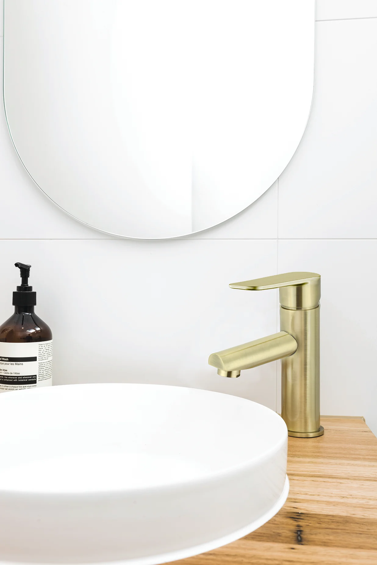 Round Paddle Basin Mixer - PVD Tiger Bronze - Image 4