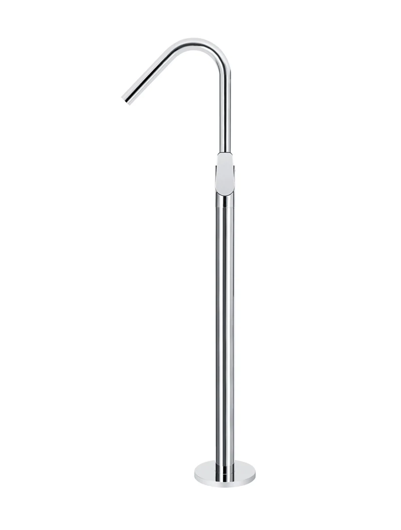 Round Paddle Freestanding Bath Spout and Hand Shower - Polished Chrome - Image 2