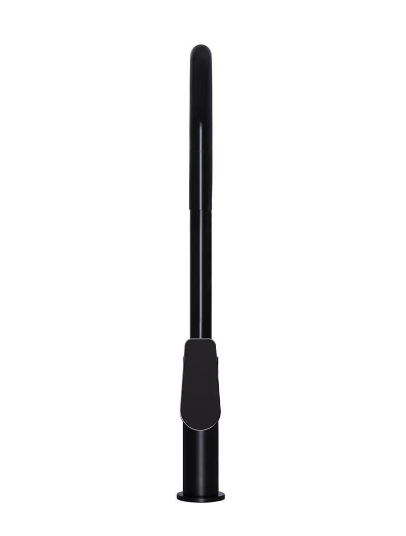 Round Paddle Piccola Pull Out Kitchen Mixer Tap - Matte Black - Image 3