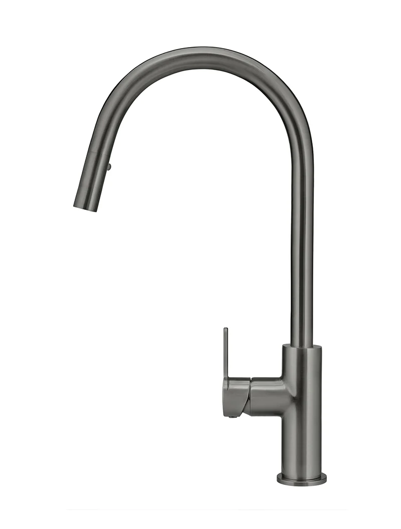 Round Paddle Piccola Pull Out Kitchen Mixer Tap - Shadow Gunmetal - Image 2