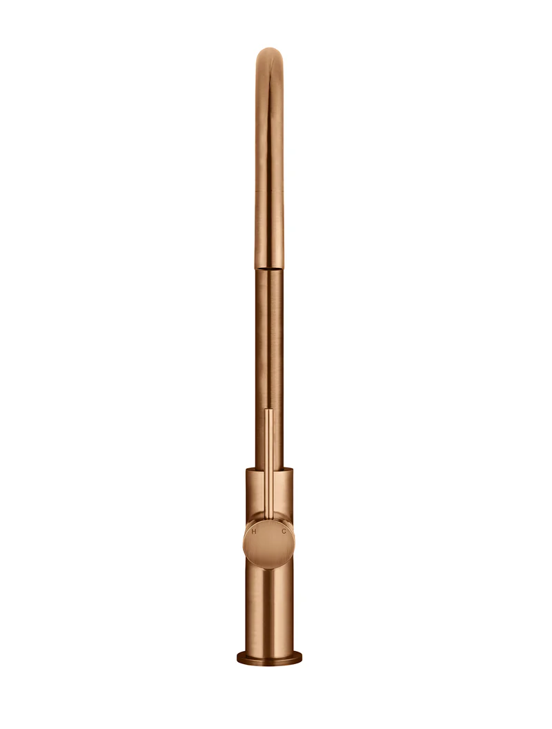 Round Piccola Pull Out Kitchen Mixer Tap - Lustre Bronze - Image 4