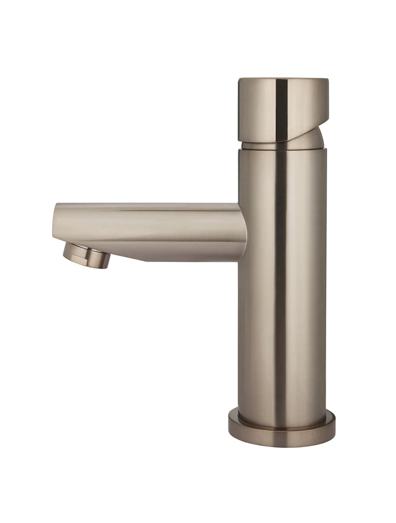 Round Pinless Basin Mixer - Champagne - Image 2