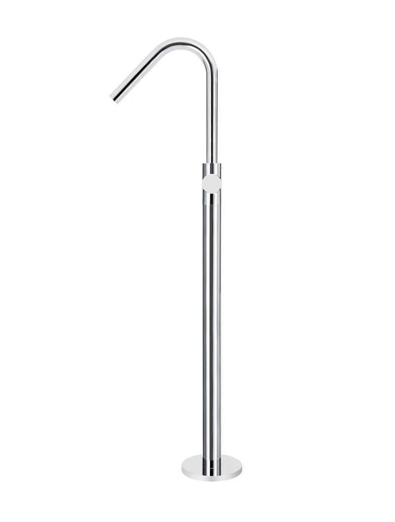 Round Pinless Freestanding Bath Spout and Hand Shower - Polished Chrome - Image 2