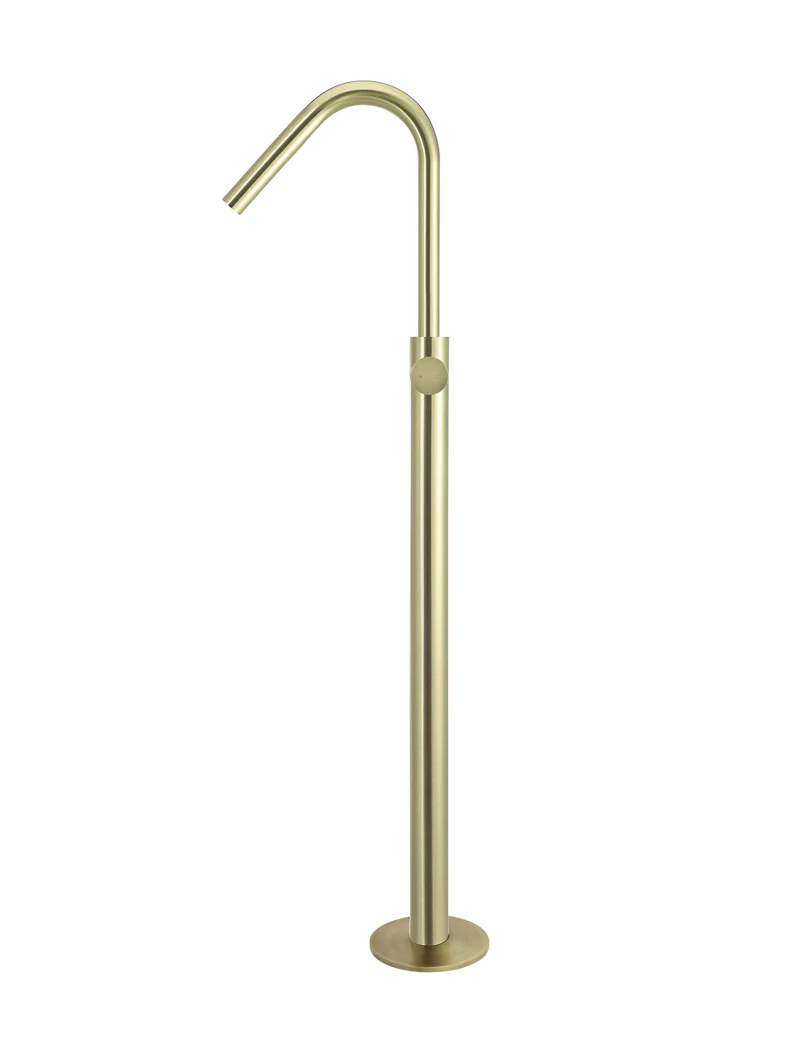 Round Pinless Freestanding Bath Spout and Hand Shower - PVD Tiger Bronze - Image 2