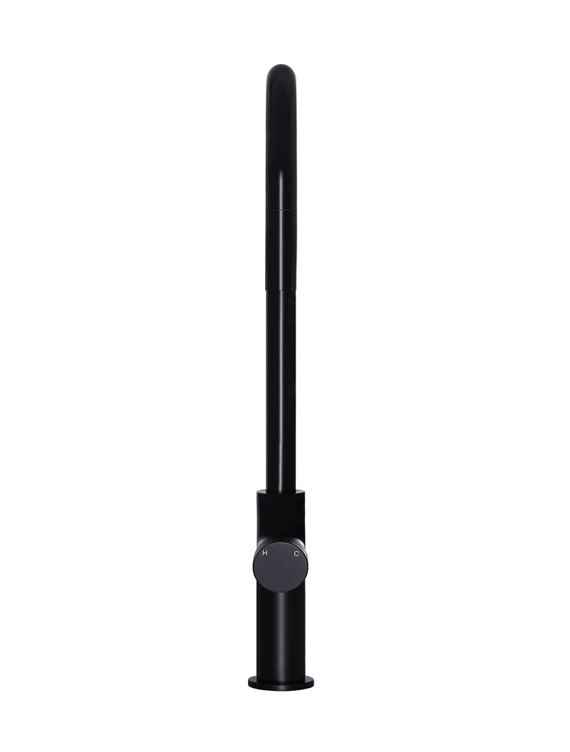 Round Pinless Piccola Pull Out Kitchen Mixer Tap - Matte Black - Image 3