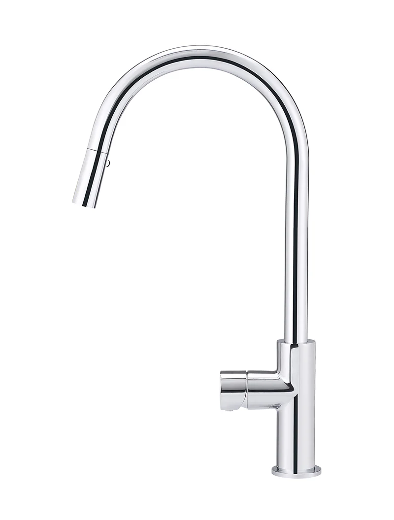 Round Pinless Piccola Pull Out Kitchen Mixer Tap - Polished Chrome - Image 2