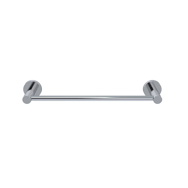 Round Single Towel Rail 300mm - Polished Chrome - Image 2