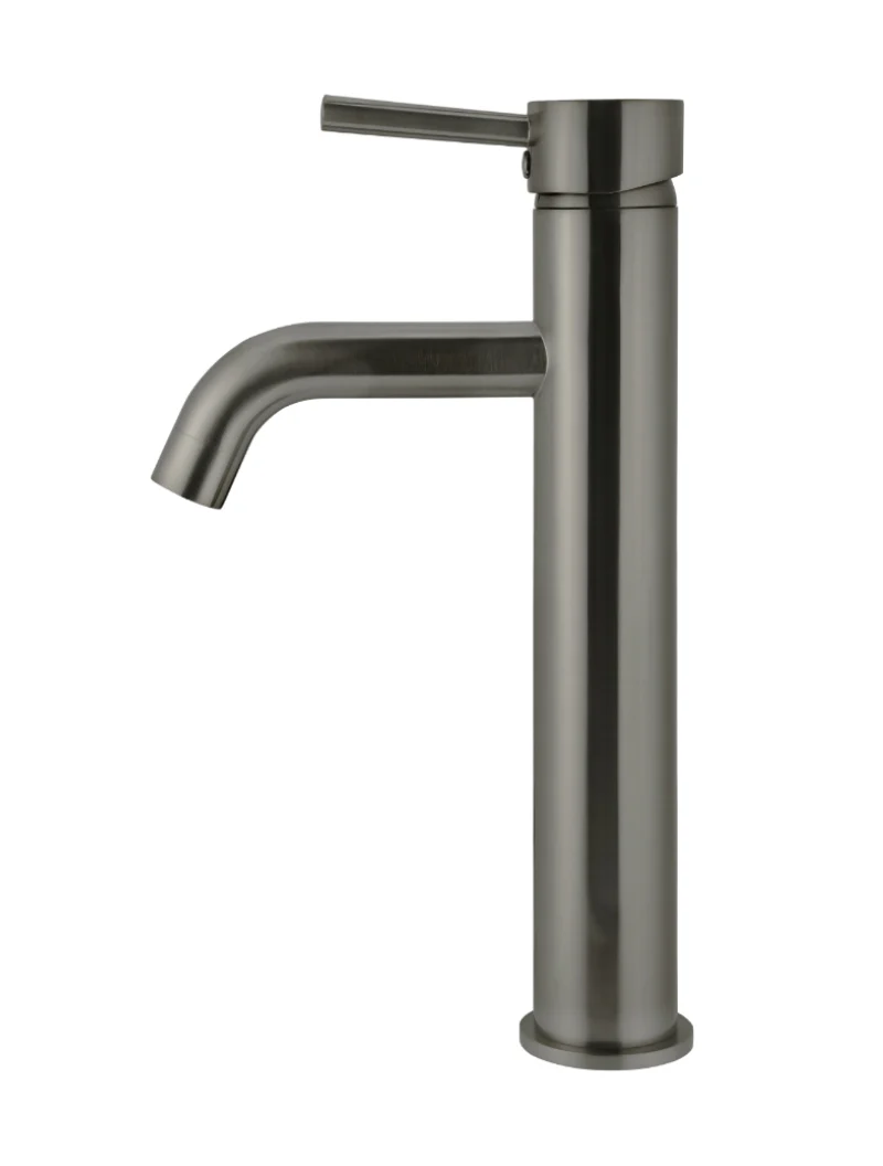 Round Tall Curved Basin Mixer - Shadow Gunmetal - Image 2