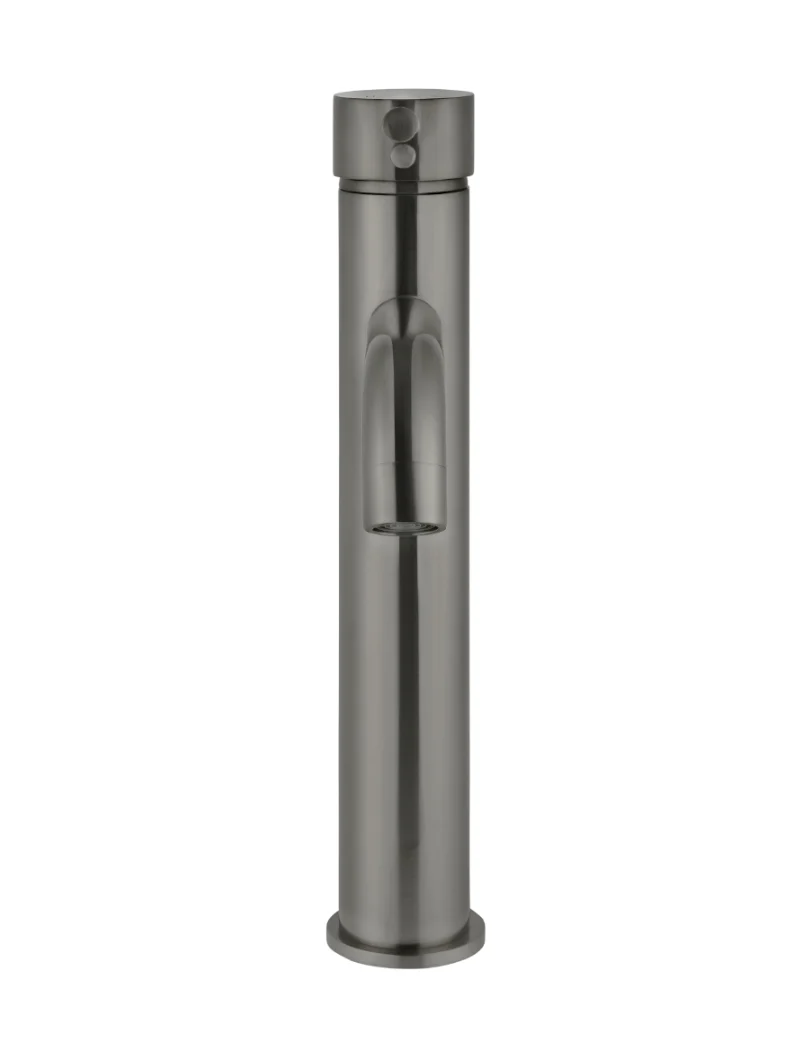 Round Tall Curved Basin Mixer - Shadow Gunmetal - Image 3