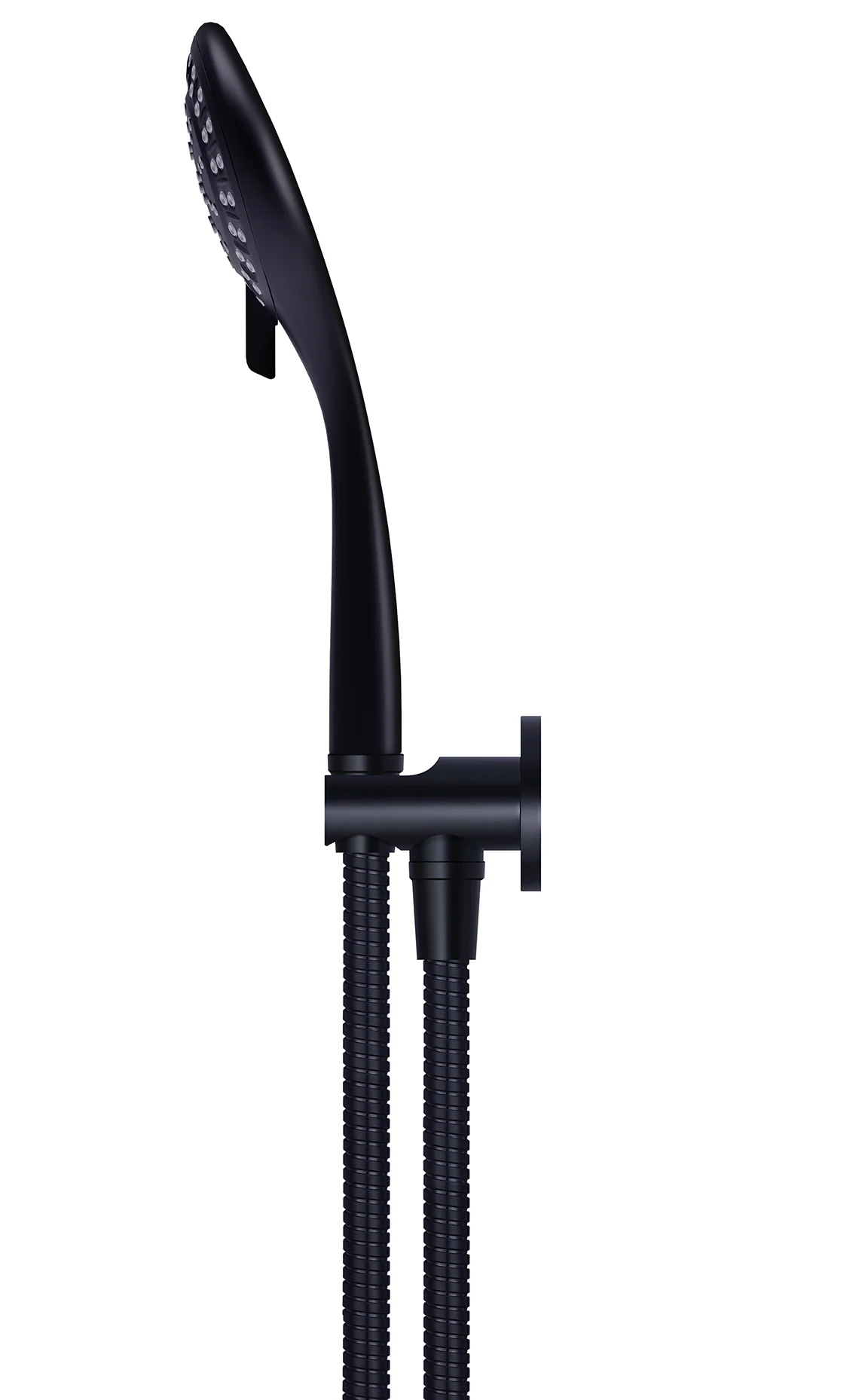 Round Three Function Hand Shower on Fixed Bracket - Matte Black - Image 3
