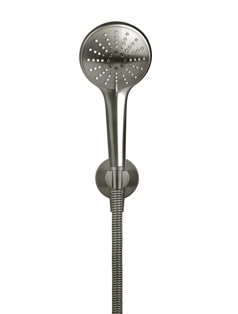 Round Three Function Hand Shower on Fixed Bracket - Shadow Gunmetal - Image 2